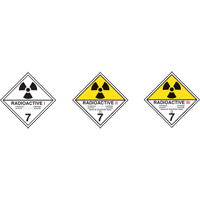 TDG Shipping Labels, Class 7, Radioactive I, Paper OSI Industrial Sales