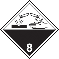 TDG Shipping Labels, Class 8, Corrosives, Paper OSI Industrial Sales