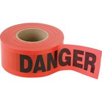 Standard Smaller Barricade Tape, English, 3" W x 300' L, 2 mils, Black on Red OSI Industrial Sales