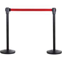 Free-Standing Crowd Control Barrier Receiver Post, 35" High, Black OSI Industrial Sales