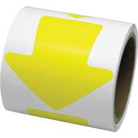 D&eacute;calcomanie en couleur pour le marquage des planchers, Fl&egrave;che, 4" lo x 4" la, Jaune, Vinyle OSI Industrial Sales