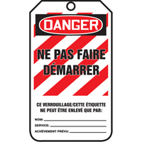 Lockout Tags, Cardstock, 3-1/8" W x 5-7/8" H, French OSI Industrial Sales