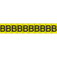Individual Adhesive Letter Markers, B, 1" H, Black on Yellow OSI Industrial Sales
