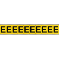 Individual Adhesive Letter Markers, E, 1" H, Black on Yellow OSI Industrial Sales