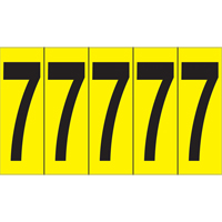 Individual Adhesive Number Markers, 7, 3-7/8" H, Black on Yellow OSI Industrial Sales