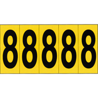 Individual Adhesive Number Markers, 8, 3-7/8" H, Black on Yellow OSI Industrial Sales