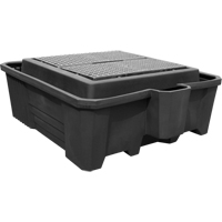 Palette de confinement avec drain, Capacit&eacute; de d&eacute;versement 385 gal., 73" x 80,5" x 29,5" OSI Industrial Sales