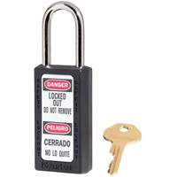 Cadenas de s&eacute;curit&eacute; Zenex 411, Noir, Cl&eacute;s identiques, Thermoplastique, Largeur de 1-1/2" OSI Industrial Sales