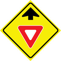 "Yield Ahead" Roll-Up Traffic Sign, 36" x 36", Vinyl, Pictogram OSI Industrial Sales