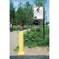 Bollards, Plastic, 33" H x 6" W, Yellow OSI Industrial Sales