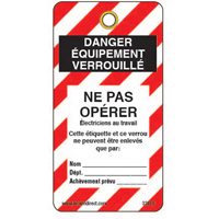 Lockout Tags, Plastic, 3" W x 5-3/4" H, French OSI Industrial Sales