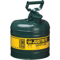 Bidons s&eacute;curitaires, Type I, Acier, 2 gal. US, Vert, Homologu&eacute; FM/List&eacute; UL/ULC OSI Industrial Sales