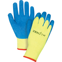 Gants haute visibilit&eacute; doubl&eacute;s d'acrylique & enduits de caoutchouc, 8/Moyen, R&ecirc;vetement Latex de caoutchouc, Calibre 7, Enveloppe en Tissu &eacute;ponge OSI Industrial Sales