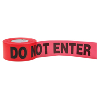 Standard Barricade Tape, English, 3" W x 1000' L, 2 mils, Red OSI Industrial Sales