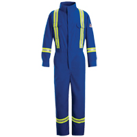 Flame-Resistant Premium Coveralls with Reflective Trim, Size 38, Royal Blue, 5.1 cal/cm² OSI Industrial Sales