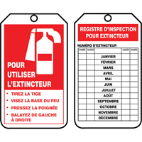 &eacute;tiquettes de s&eacute;curit&eacute; d'inspection et de contr&ocirc;le de l'&eacute;tat de l'&eacute;quipement, Papier cartonn&eacute;, 3-1/8" la x 5-7/8" h, Français OSI Industrial Sales