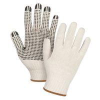 Lightweight Dotted String Knit Gloves, Poly/Cotton, Single Sided, 7 Gauge, Large OSI Industrial Sales
