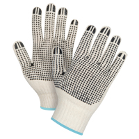 Gants tricot&eacute;s de poids lourd &agrave; deux c&ocirc;t&eacute;s avec pois, Poly/coton, Deux c&ocirc;t&eacute;s, Calibre 7, T-Grand OSI Industrial Sales