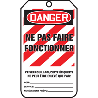 Lockout Tags, Plastic, 3-3/8" W x 5-5/8" H, French OSI Industrial Sales