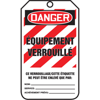 Lockout Tags, Cardstock, 3-3/8" W x 5-7/8" H, French OSI Industrial Sales