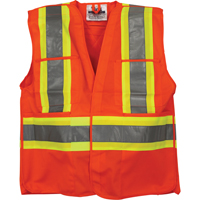 Veste de s&eacute;curit&eacute; pour la circulation, Orange haute visibilit&eacute;, Moyen/Petit, Polyester OSI Industrial Sales