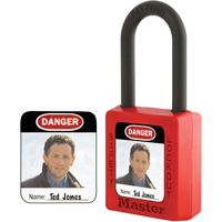 &eacute;tiquettes d'identification &agrave; photo pour cadenas en thermoplastique Zenex OSI Industrial Sales