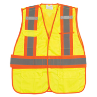 Veste d'arpenteur r&eacute;sistante aux flammes, Jaune lime haute visibilit&eacute;, Moyen, Polyester OSI Industrial Sales