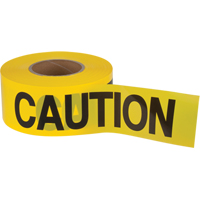 "Caution" Barricade Tape, English, 3" W x 1000' L, 1.5 mils, Black on Yellow OSI Industrial Sales