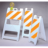 Barricades, Repliable, 25" lo x 45" h, Orange/Blanc OSI Industrial Sales