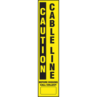 Flexible Marker Stake Decals - Caution Cable Line OSI Industrial Sales