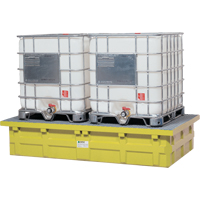 GRV double &agrave; dessus bas avec drain, Capacit&eacute; de d&eacute;versement 385 gal. US, 110" x 55" x 20" OSI Industrial Sales