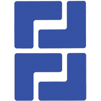 Floor Corner Marks, L, 5" L x 2" W, Blue, Polyester OSI Industrial Sales