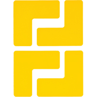 Floor Corner Marks, L, 5" L x 2" W, Yellow, Polyester OSI Industrial Sales