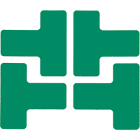 Floor Corner Marks, T, 5" L x 2" W, Green, Polyester OSI Industrial Sales