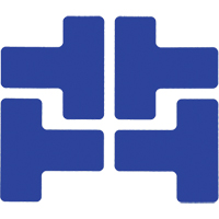 Floor Corner Marks, T, 5" L x 2" W, Blue, Polyester OSI Industrial Sales