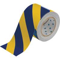 Ruban de marquage pour planchers ToughStripe, 4" x 100', Polyester, Bleu et jaune OSI Industrial Sales