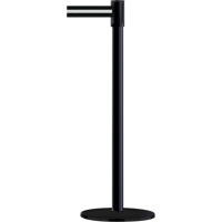 Slimline TensaBarrier&reg; Barrier Post, Steel, 38" H, Black/White Tape, 7.5' Tape Length OSI Industrial Sales