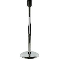 Slimline TensaBarrier&reg; Receiver Post, 38" High, Polished Chrome OSI Industrial Sales