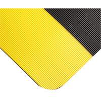 Corrugated Switchboard Matting No.702, 3' W x 10' L, 1/4" Thickness, Black/Yellow, PVC OSI Industrial Sales