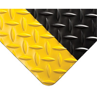 Diamond-Plate Switchboard Matting No.701, 3' W x 75' L, 1/4" Thickness, Black/Yellow, PVC OSI Industrial Sales