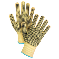 Gants tricot&eacute;s deux c&ocirc;t&eacute;s, sans couture, &agrave; pois, Taille T-Grand/10, Calibre 7, Rev&ecirc;tement PVC, Enveloppe en Kevlar, ASTM ANSI niveau A2/EN 388 niveau 3 OSI Industrial Sales