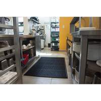 Anti-Fatigue Matting, Slotted, 3' x 5' x 7/8", Black, Natural Rubber OSI Industrial Sales