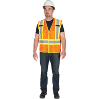 5-Point Tear-Away Premium Safety Vest , High Visibility Orange, Large/X-Large, Polyester OSI Industrial Sales