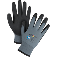 Gants enduits de premi&egrave;re qualit&eacute; ZX-30°, 8/Moyen, R&ecirc;vetement PVC, Calibre 15, Enveloppe en Nylon OSI Industrial Sales