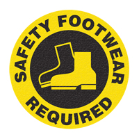 "Safety Footwear" Floor Sign, Adhesive, English with Pictogram OSI Industrial Sales