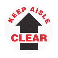 "Keep Aisle Clear" Floor Sign, Adhesive, English with Pictogram OSI Industrial Sales