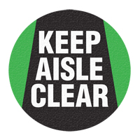 "Keep Aisle Clear" Floor Sign, Adhesive, English with Pictogram OSI Industrial Sales