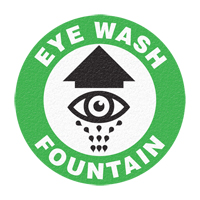 "Eye Wash Fountain" Floor Sign, Adhesive, English with Pictogram OSI Industrial Sales