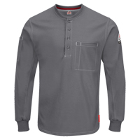 Excel FR&reg; Long Sleeve Henley Shirts, Small, Grey OSI Industrial Sales