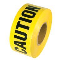 Reinforced Grade Barricade Tape, English, 3" W x 500' L, 5 mils, Black on Yellow OSI Industrial Sales
